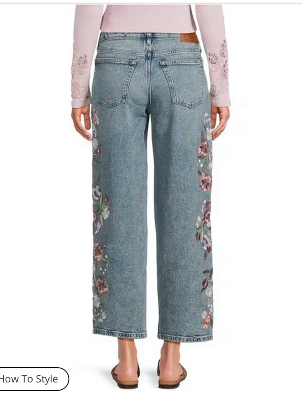 Lucky Brand Light Blue Embroidered Flare Jeans - Picture 6 of 8